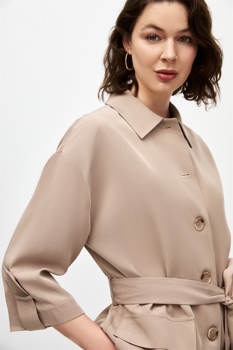 Kuşaklı Ceket Takım