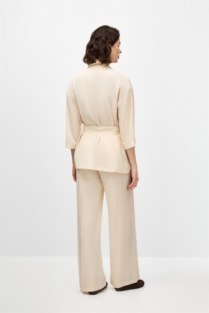 Kuşaklı Ceket Takım