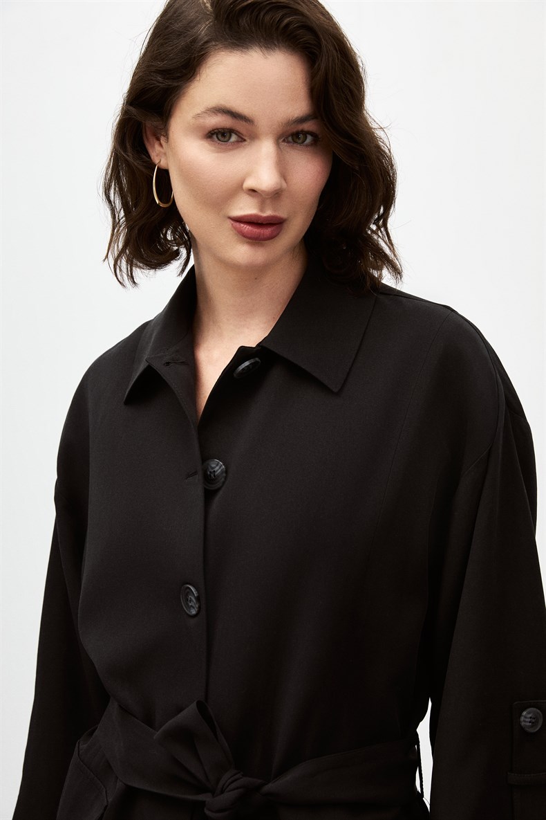 Kuşaklı Ceket Takım