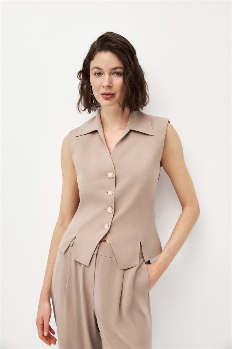 Yırtmaçlı Yelek Takım