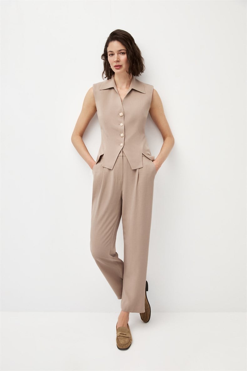 Yırtmaçlı Yelek Takım