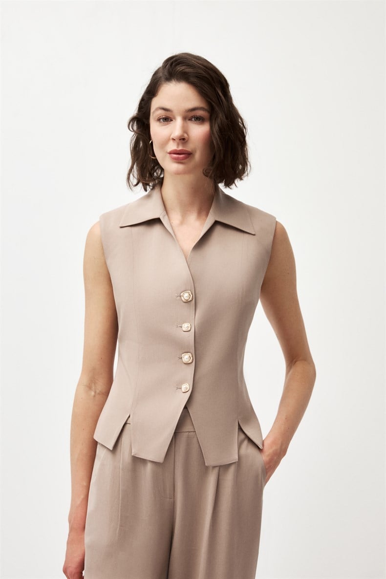 Yırtmaçlı Yelek Takım