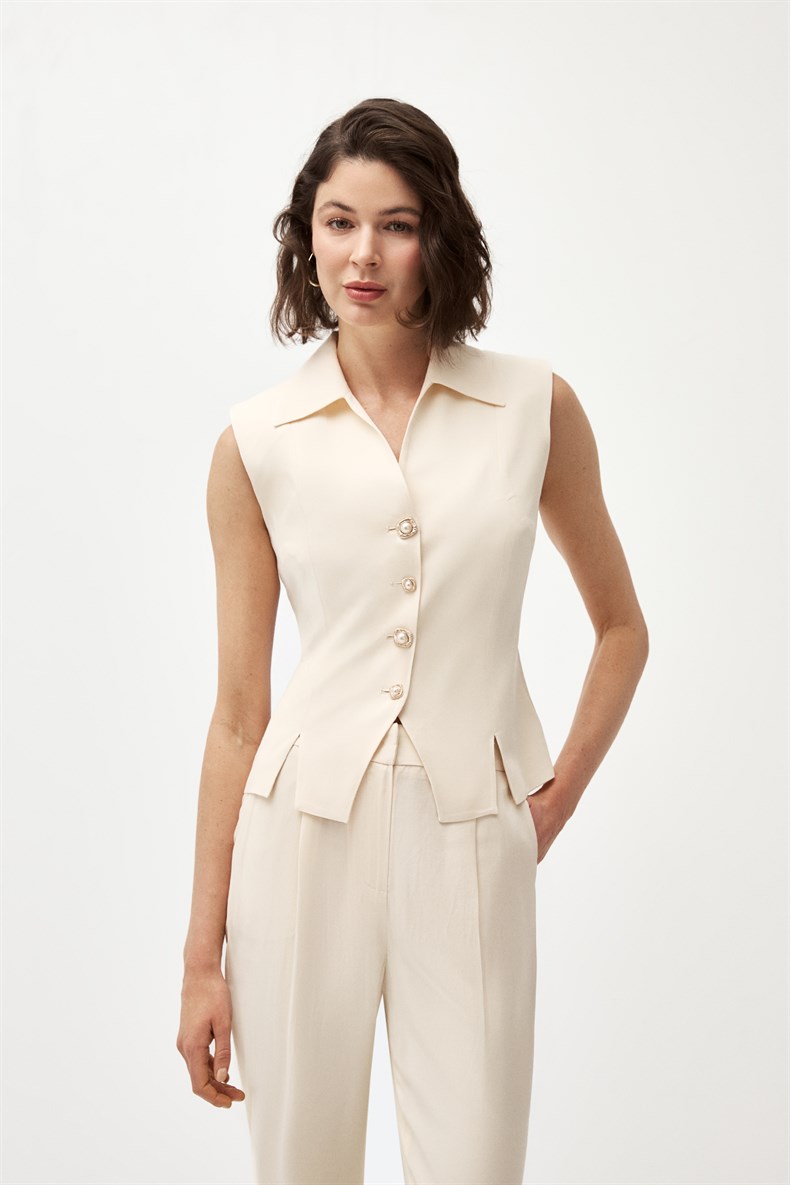 Yırtmaçlı Yelek Takım