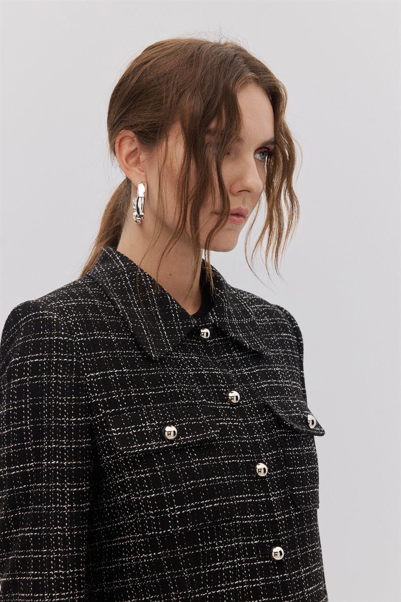 4 CEPLİ EKOSE BLAZER ETEK TAKIM