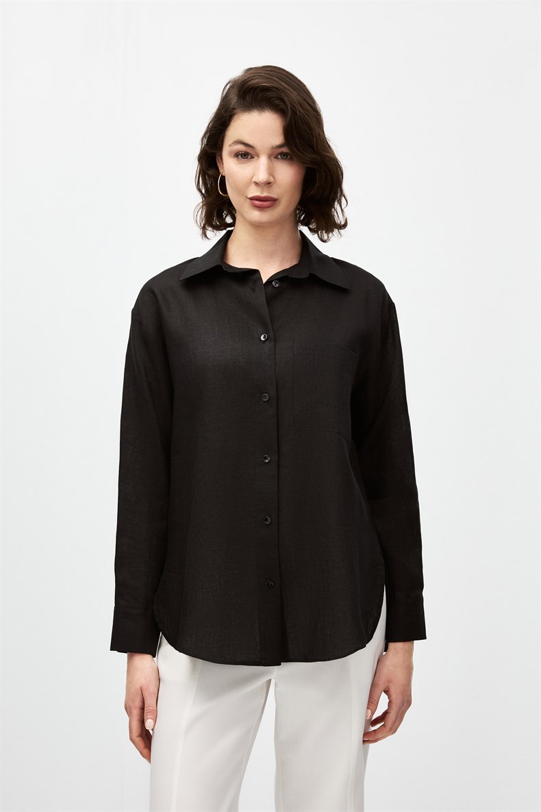 Keten Oversize Gömlek