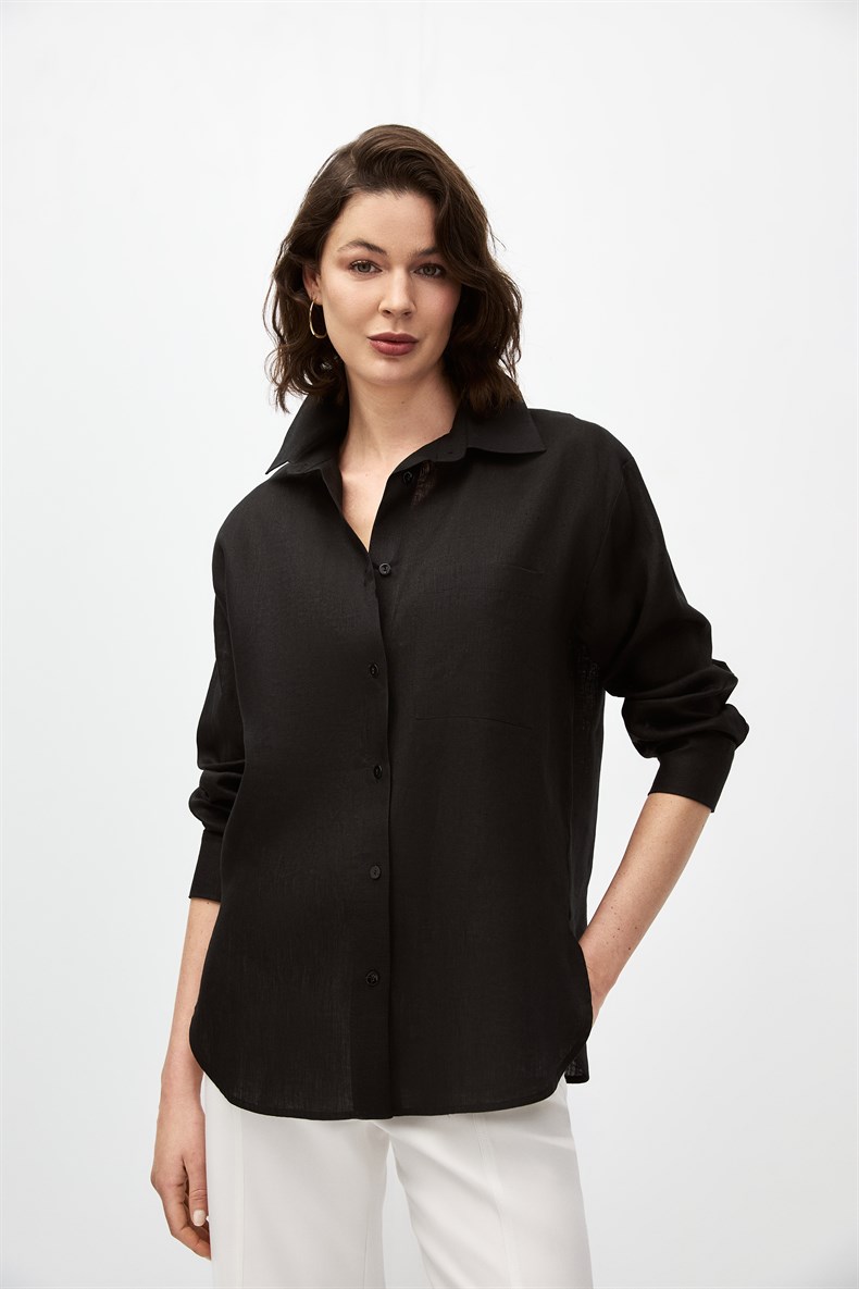 Keten Oversize Gömlek