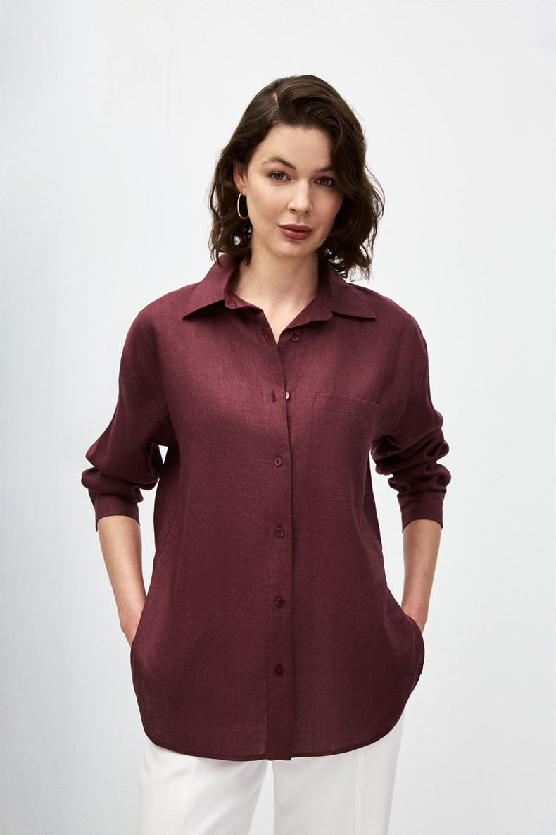 Keten Oversize Gömlek