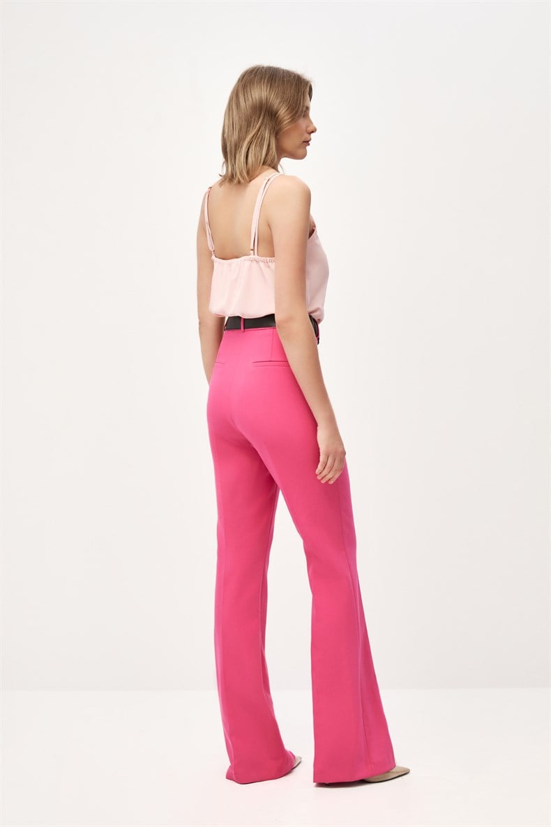 Pembe Flare Paça Pantolon