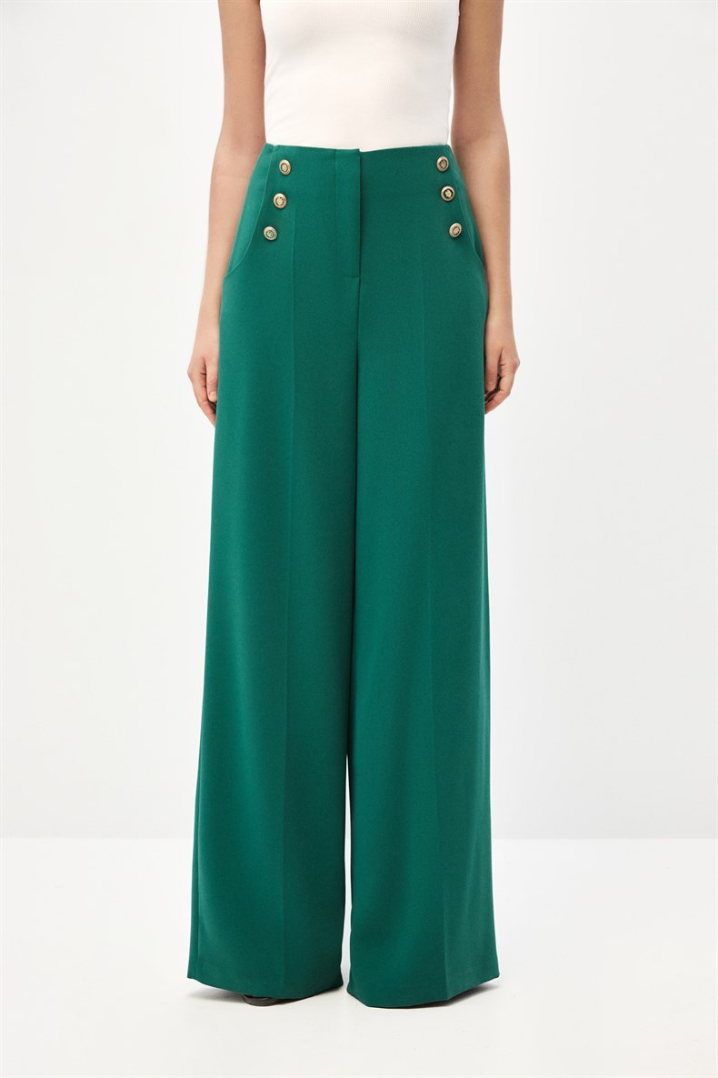 Yeşil Düğmeli Pantolon