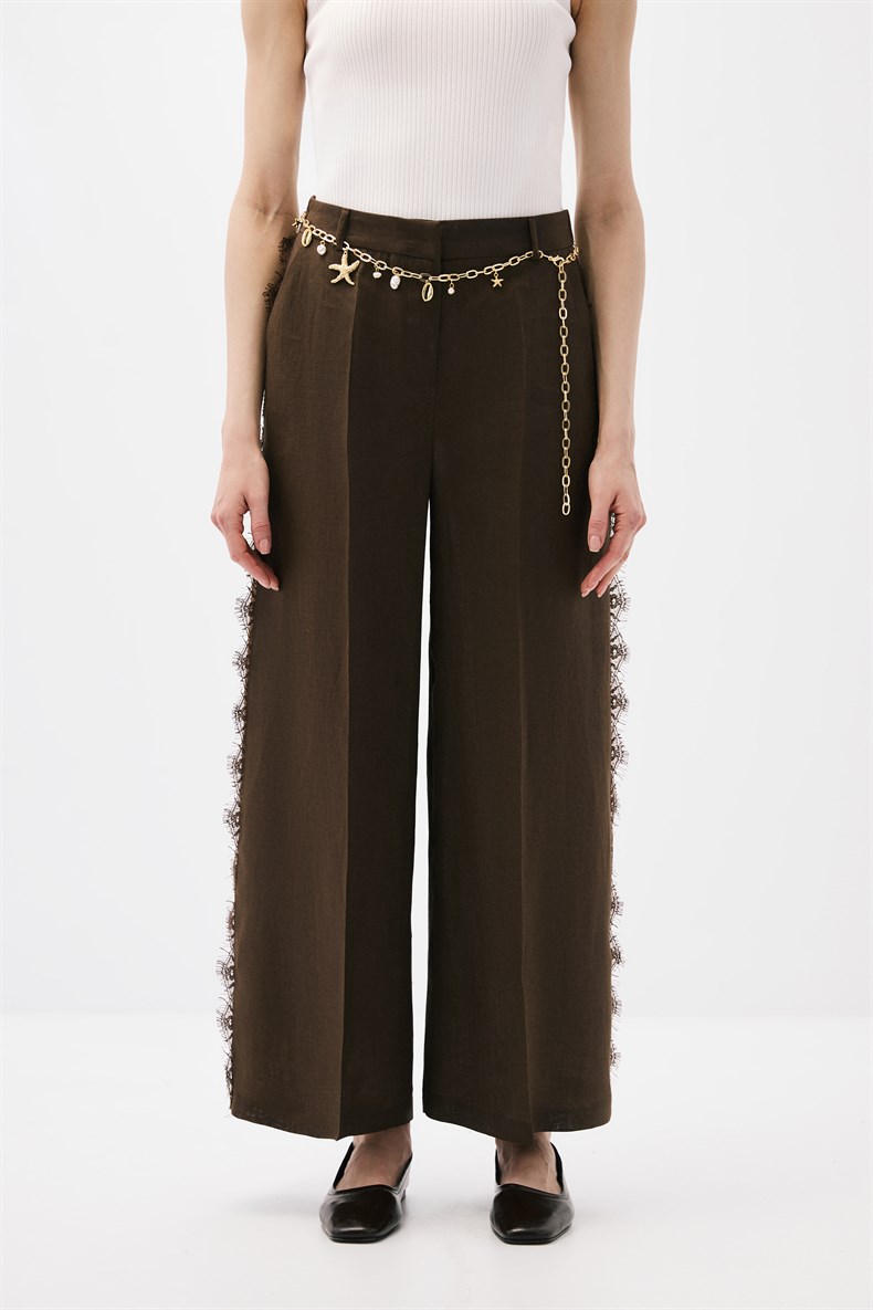 Dantelli Keten Pantolon
