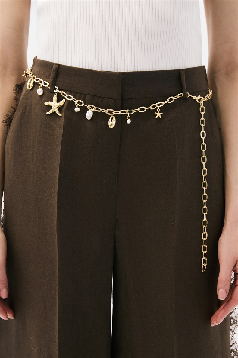 Dantelli Keten Pantolon