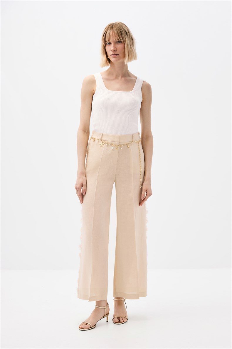 Dantelli Keten Pantolon