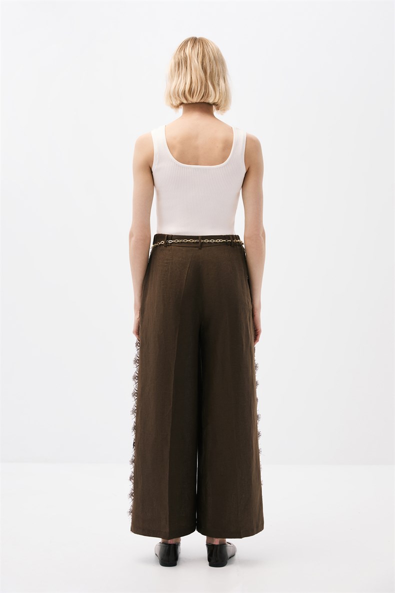 Dantelli Keten Pantolon