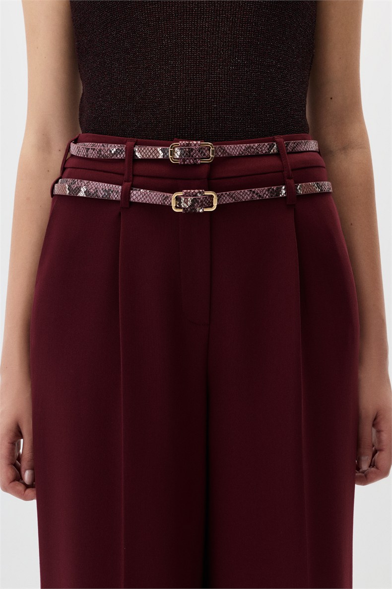 Çift kemerli pantolon