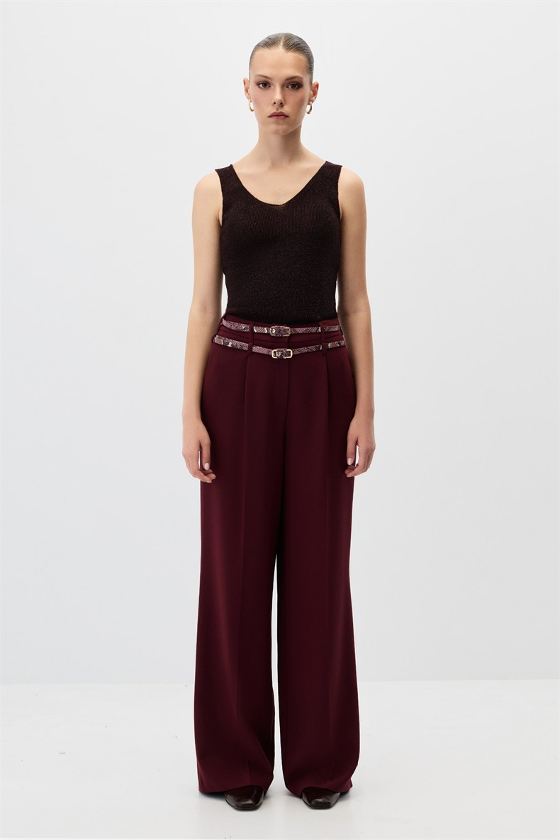 Çift kemerli pantolon