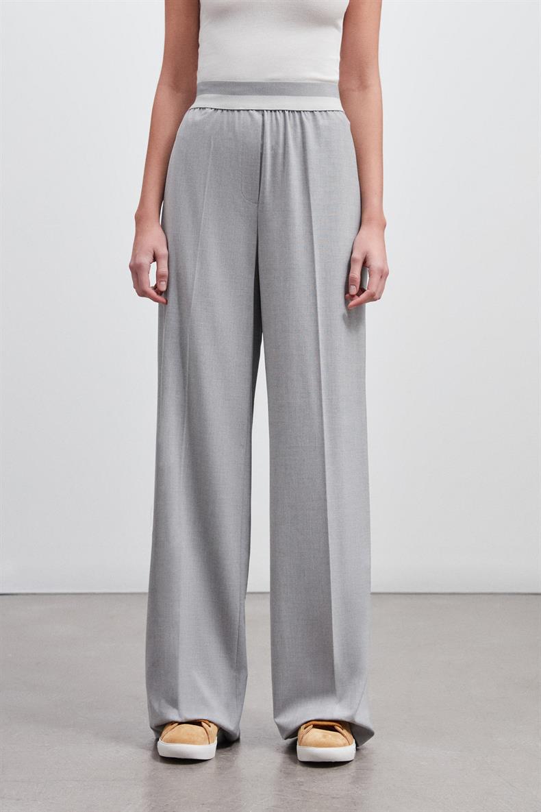 BEL LASTİK AKSESUARLI WIDE LEG PANTOLON