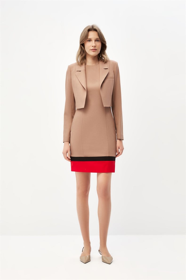 COLORBLOCK CEKET ELBİSE KOMBİN