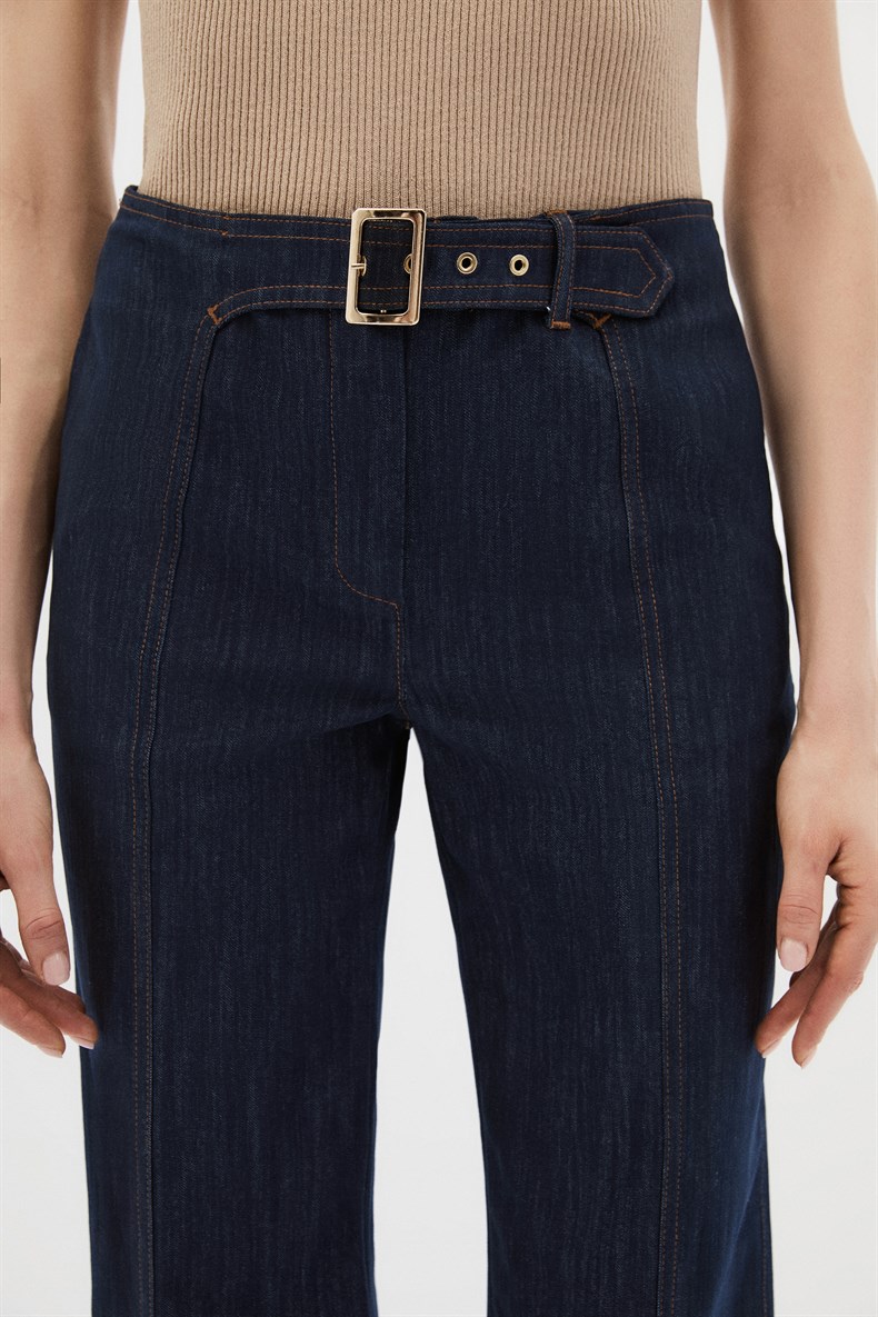 Dikişli Denim Pantolon