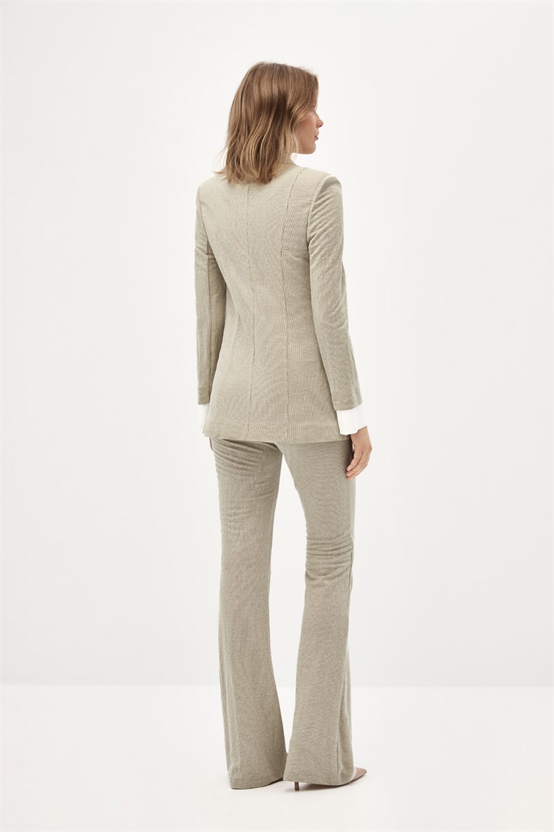 Çizgili Blazer Takım