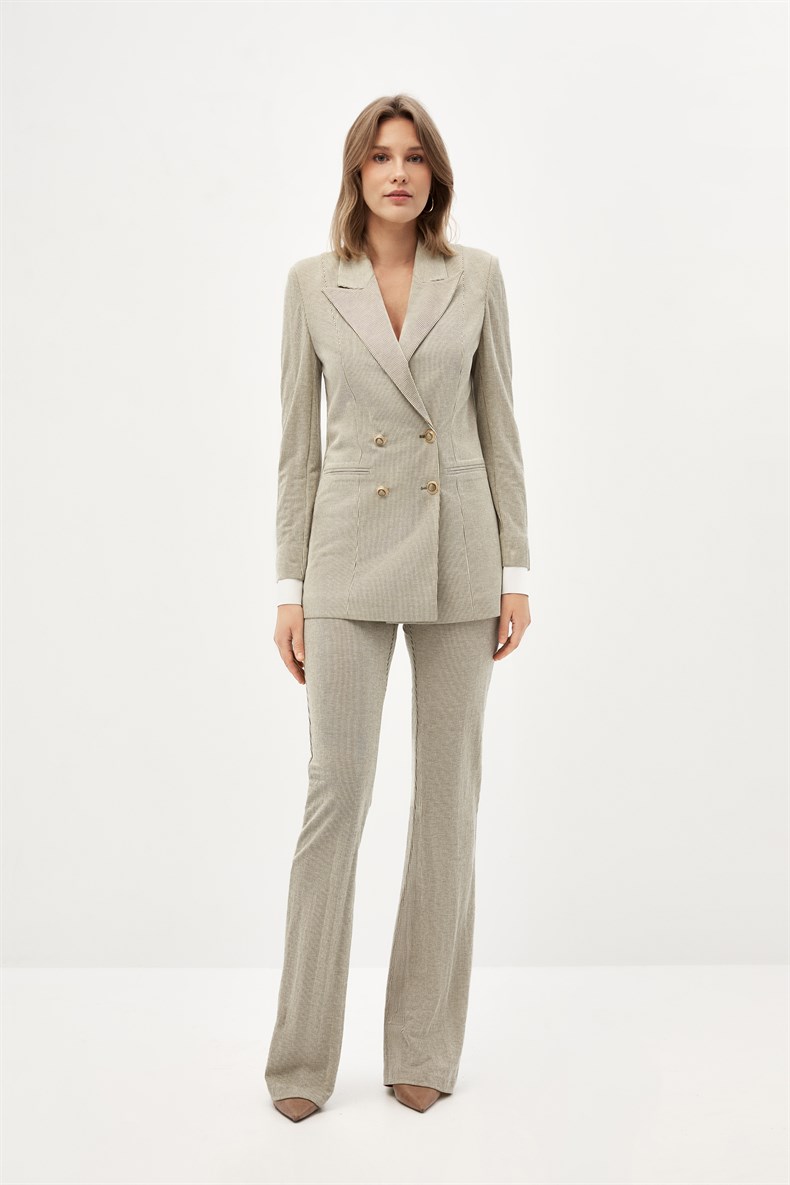 Çizgili Blazer Takım