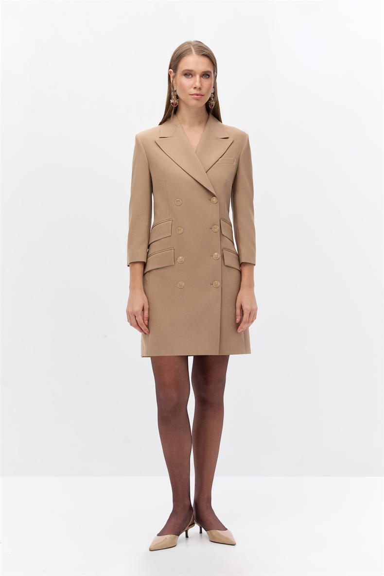 Kruvaze mini blazer elbise