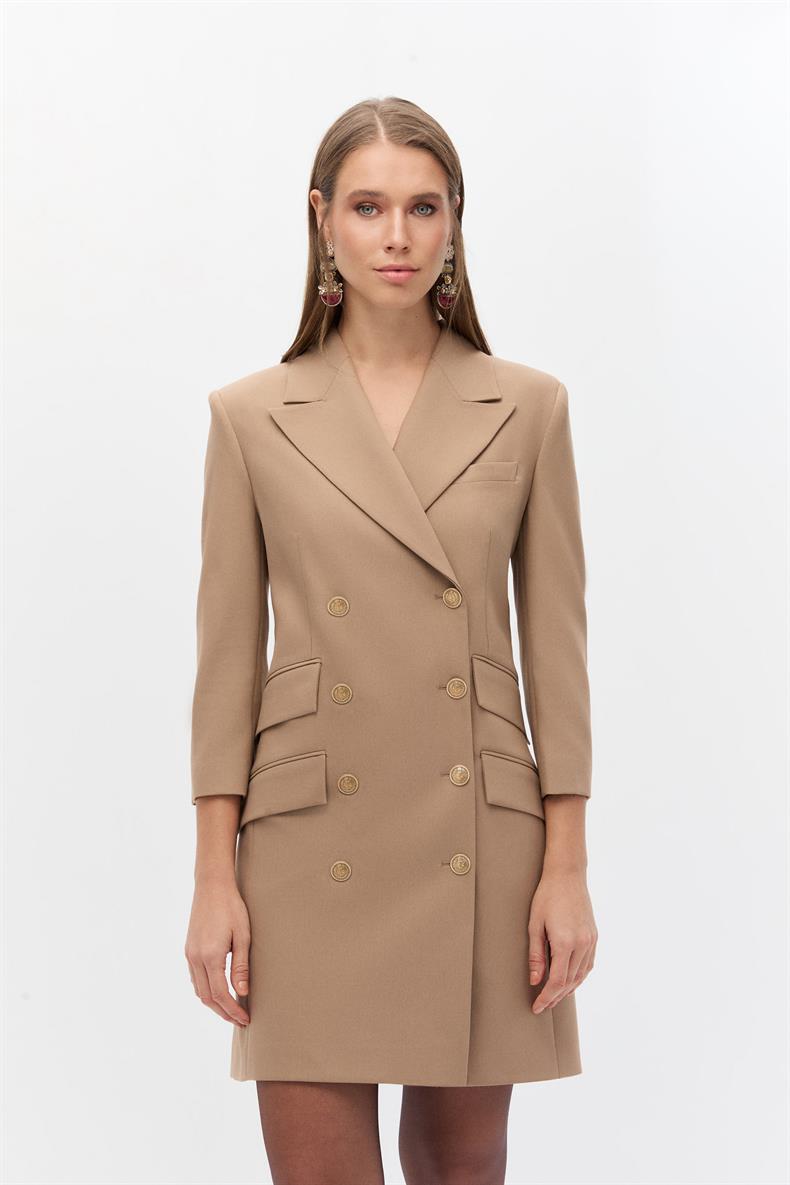 Kruvaze mini blazer elbise