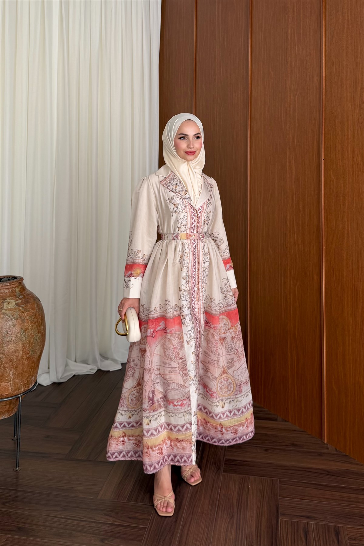 Almila Premium Elbise - KİREMİT