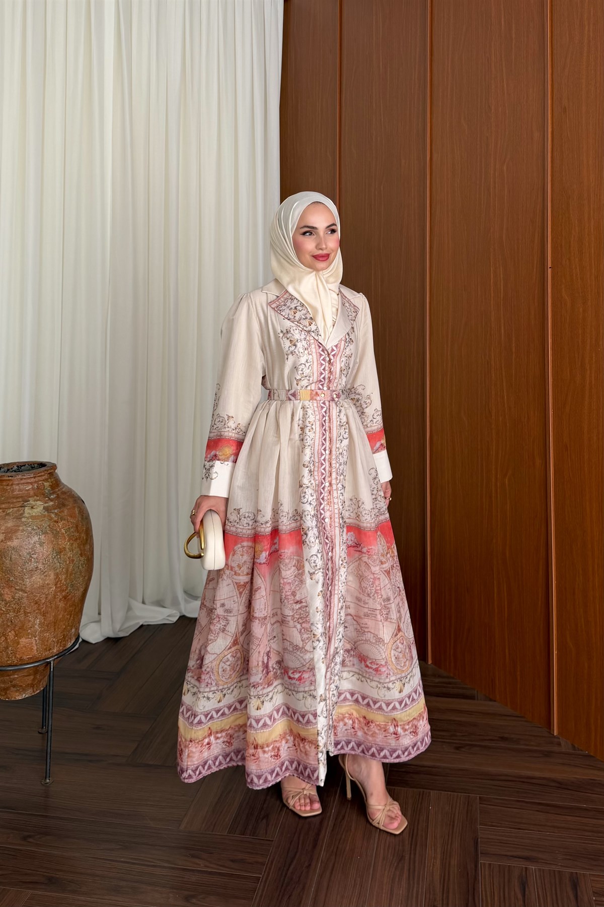 Almila Premium Elbise - KİREMİT
