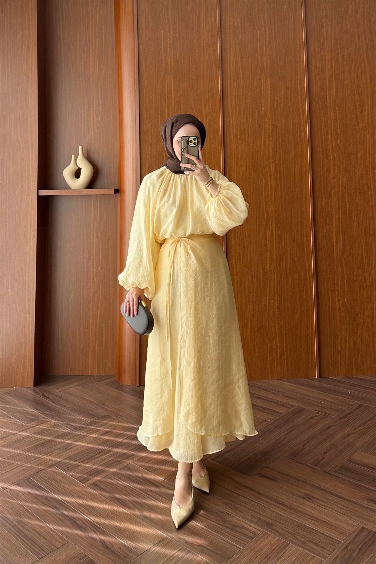 Emila Balon Kol Etek Takım - BUTTER YELLOW