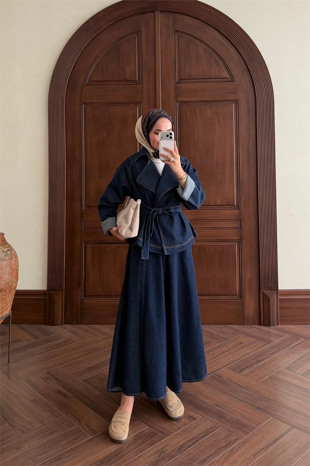 Lola Denim Etek Takım - LACİVERT