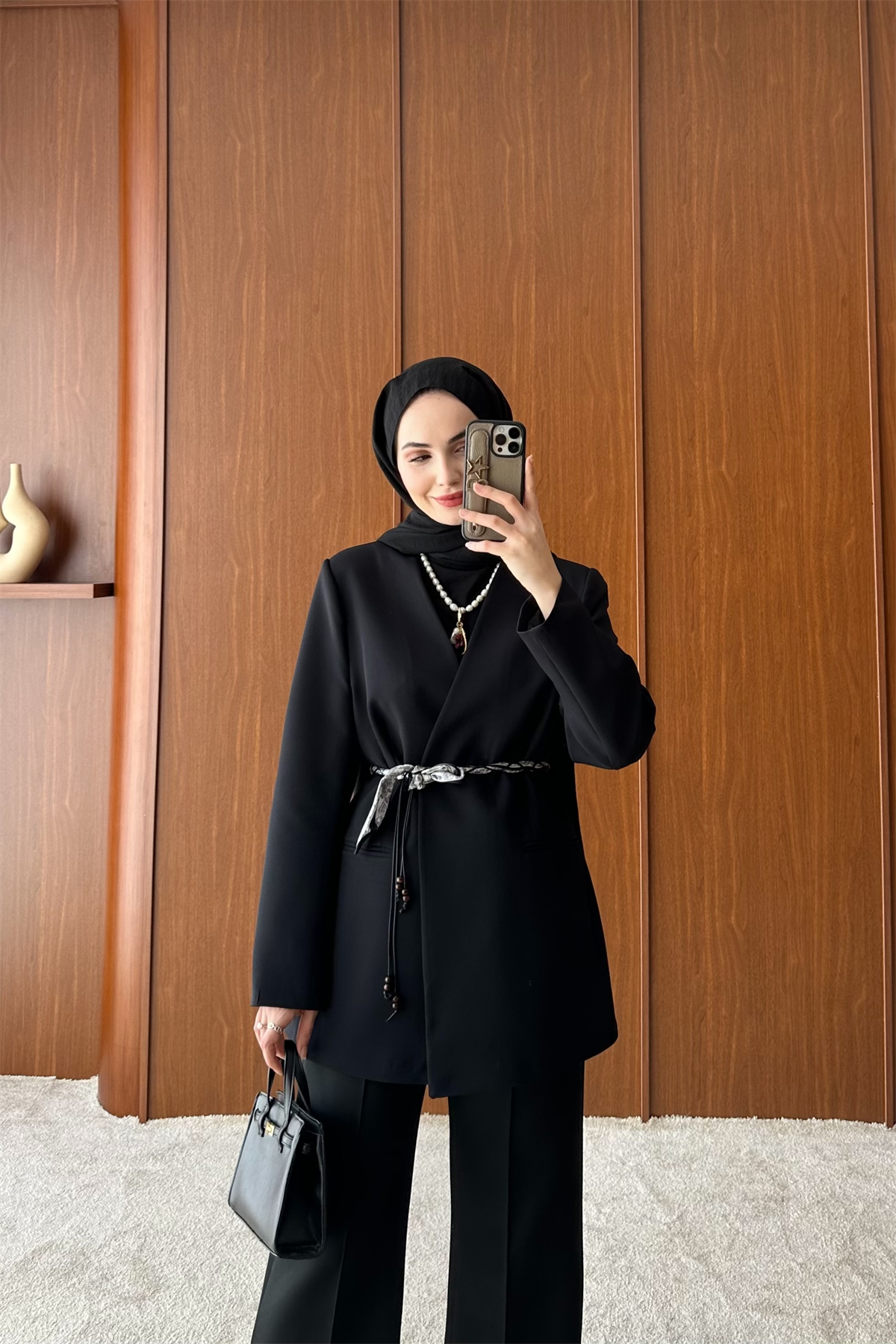 Mary Yakasız Ceket - SİYAH
