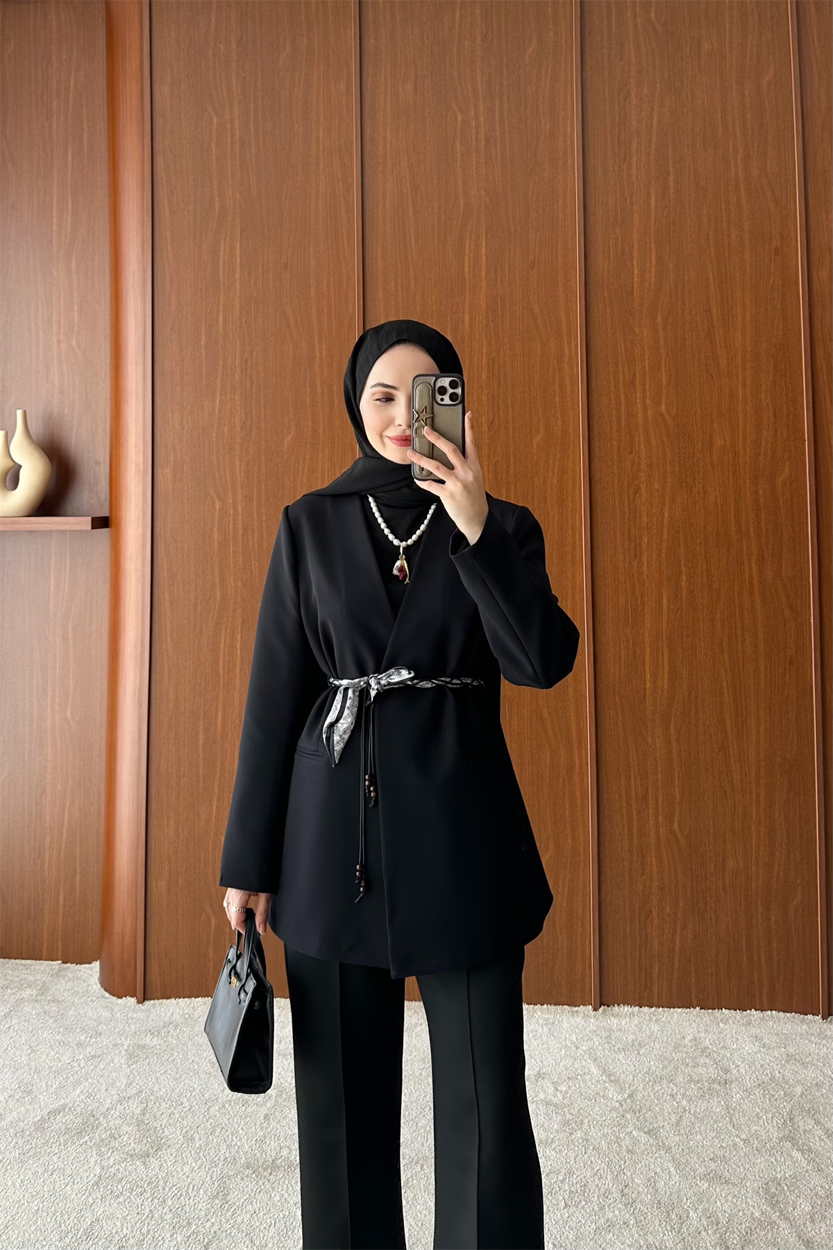 Mary Yakasız Ceket - SİYAH
