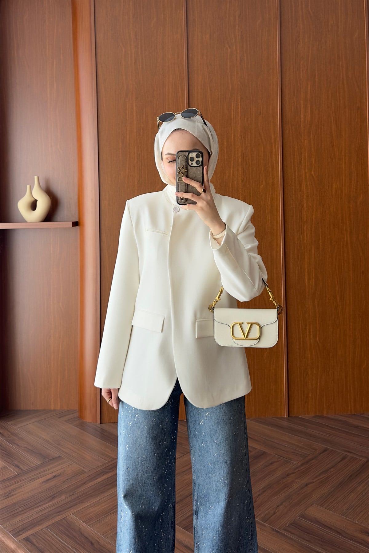 Mika Blazer Ceket - BEYAZ