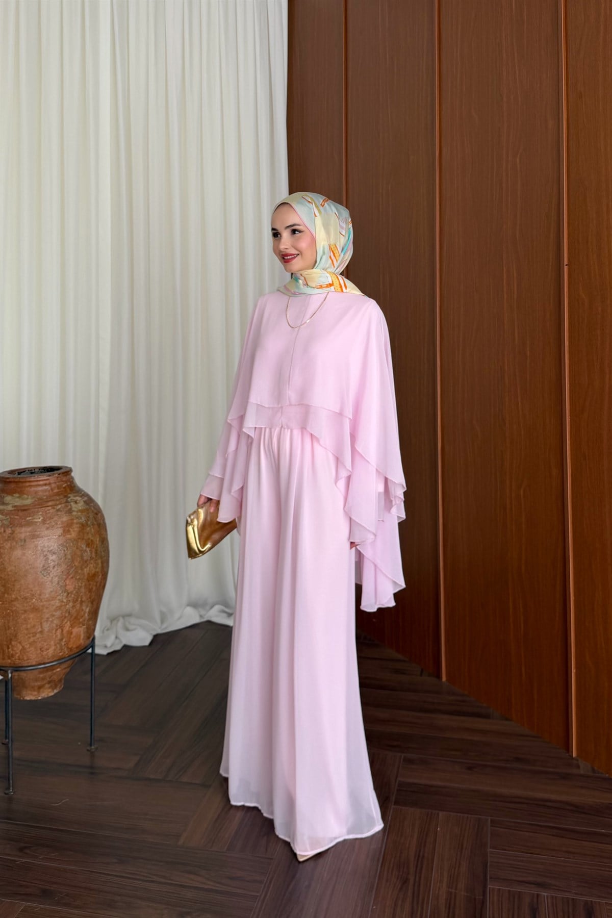 Minosa Şifon Pantolon Takım - PEMBE