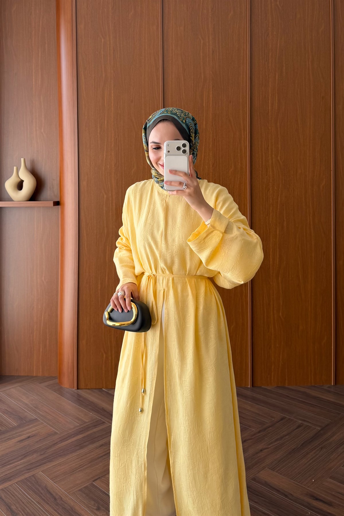 Monika Yırtmaçlı Kimono - SARI