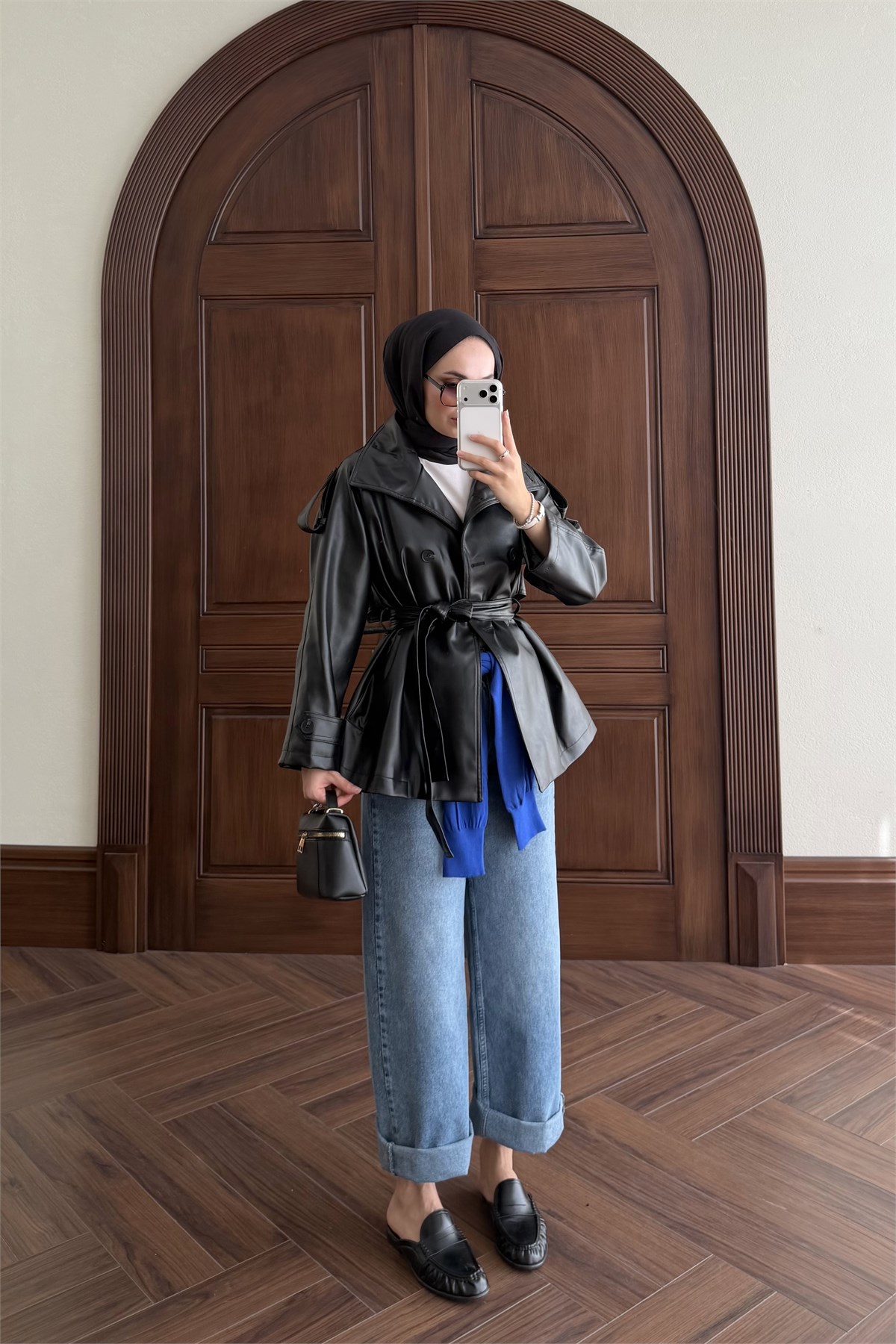 Orya Deri Ceket - SİYAH