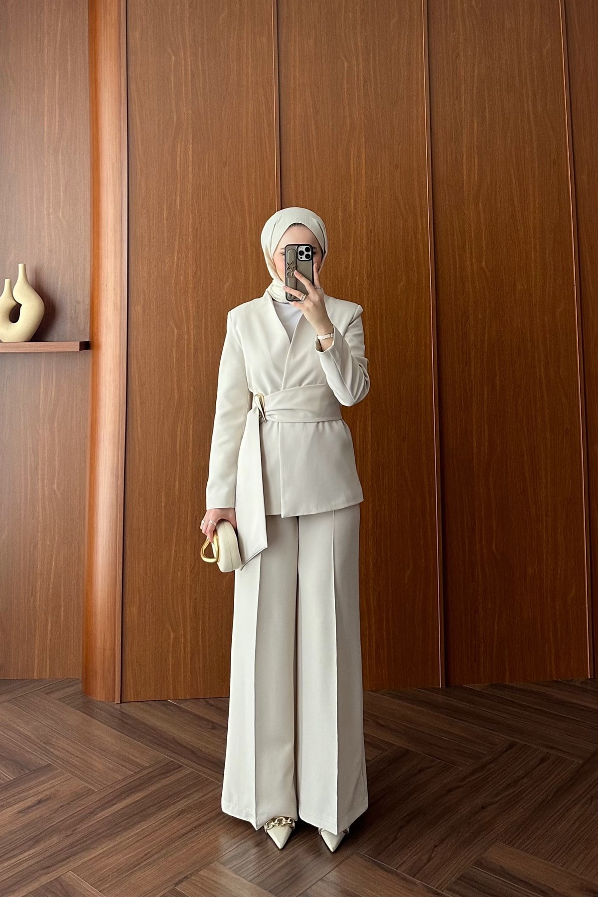 Premium Blazer Pantolon Takım - EKRU