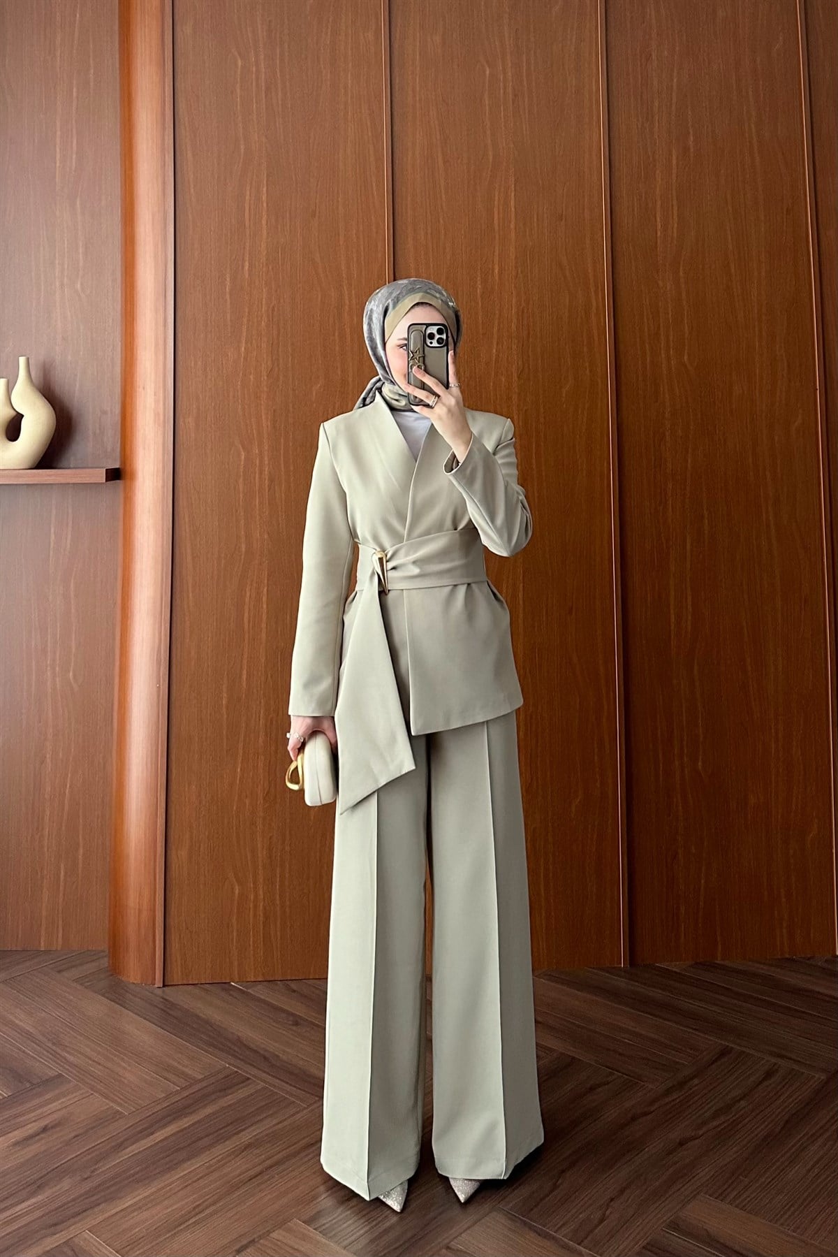 Premium Blazer Pantolon Takım - KÜF YEŞİLİ