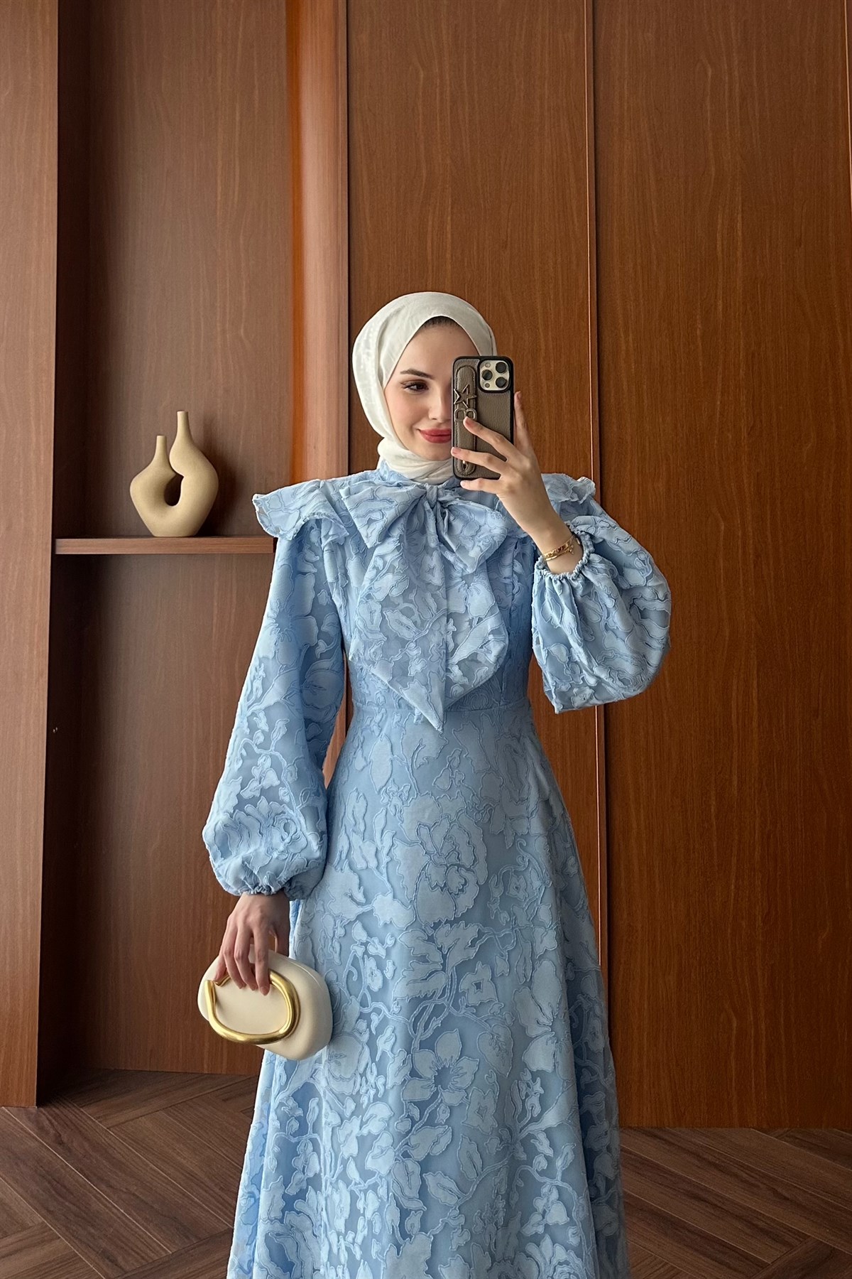 Royal Premium Tasarım Elbise - MAVİ