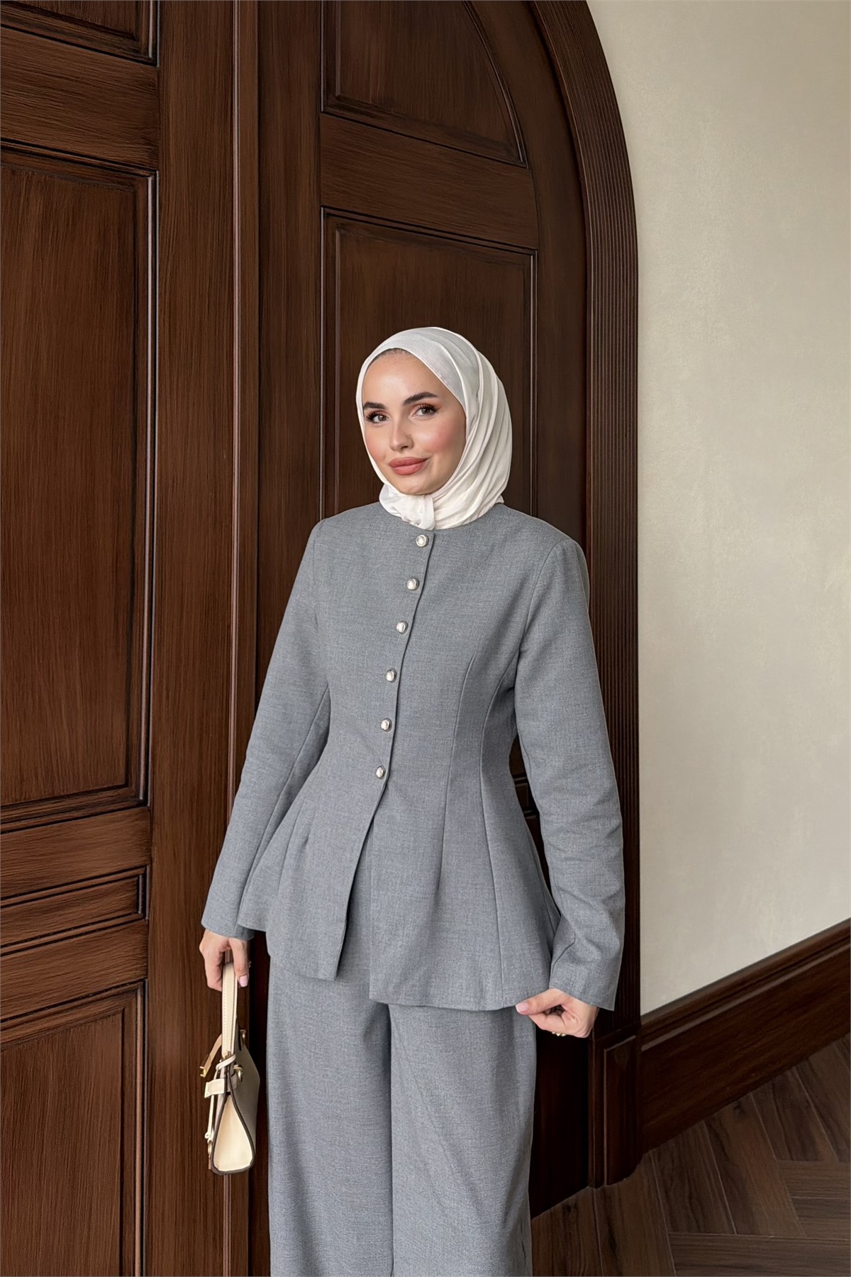 Tasarım Ceket Pantolon Takım - GRİ