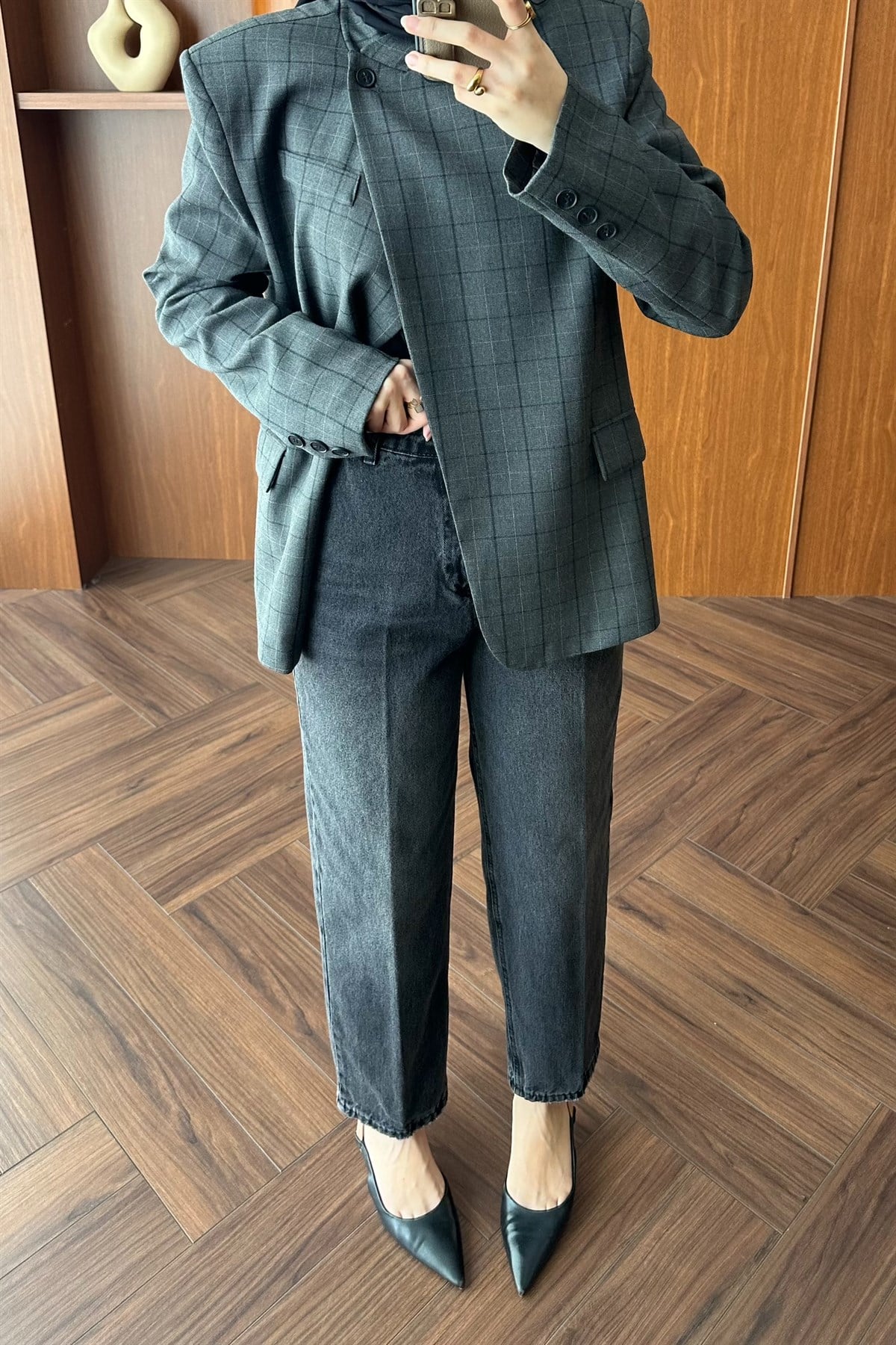 Ütü İzli Jean - GRİ