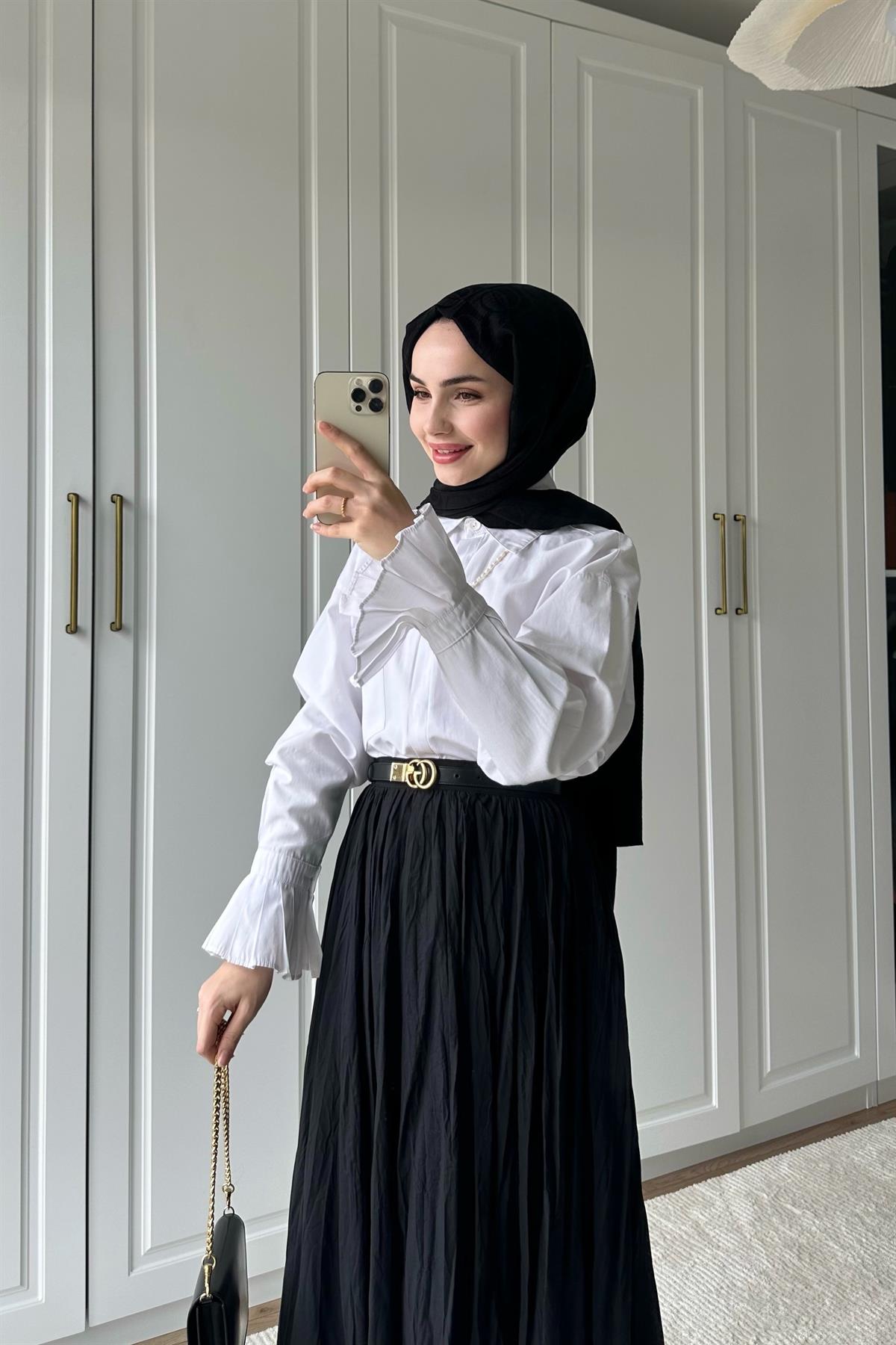 Vual Crush Pamuklu Etek - SİYAH