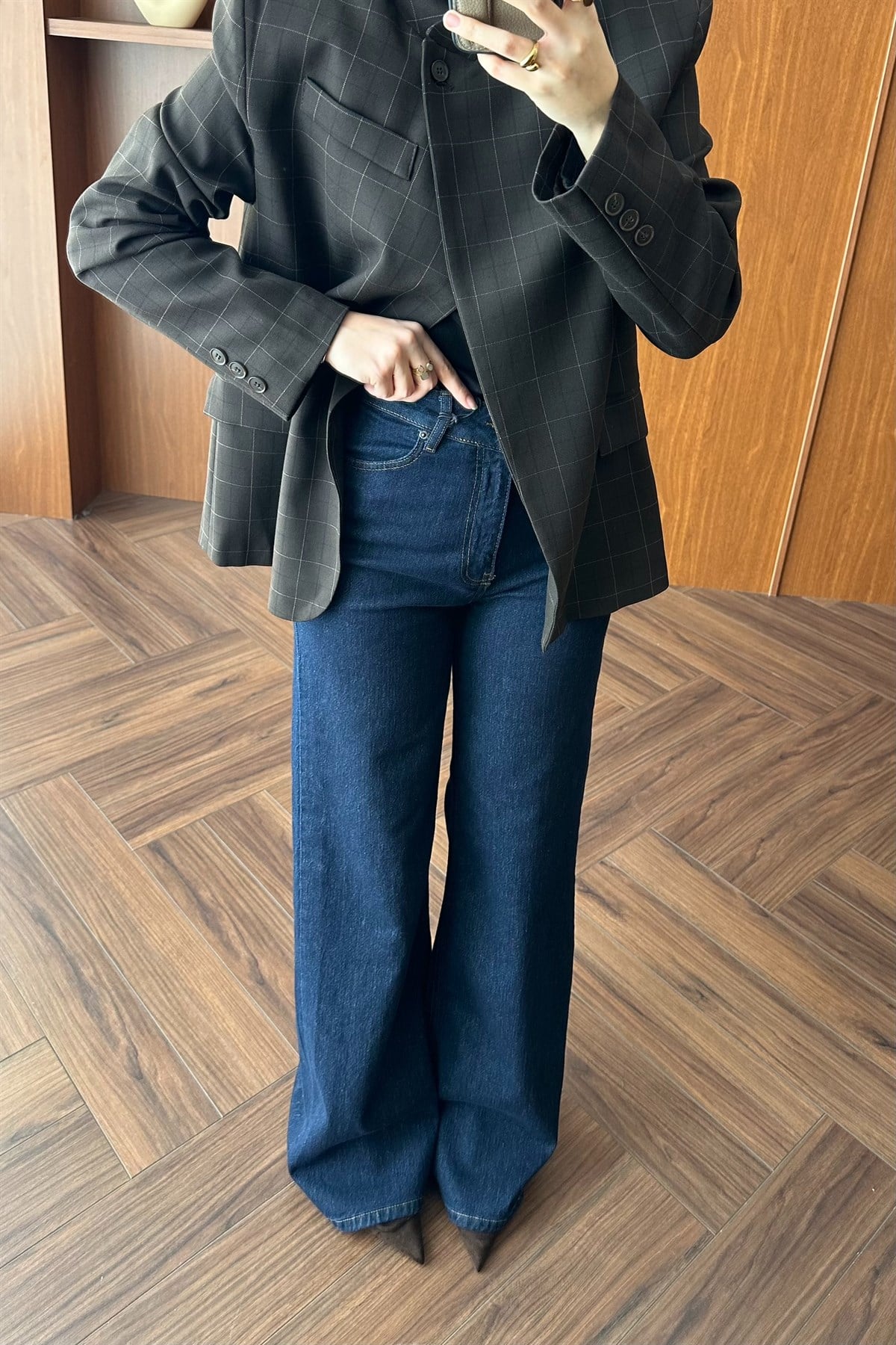 Wide Leg Jean - KOYU MAVİ