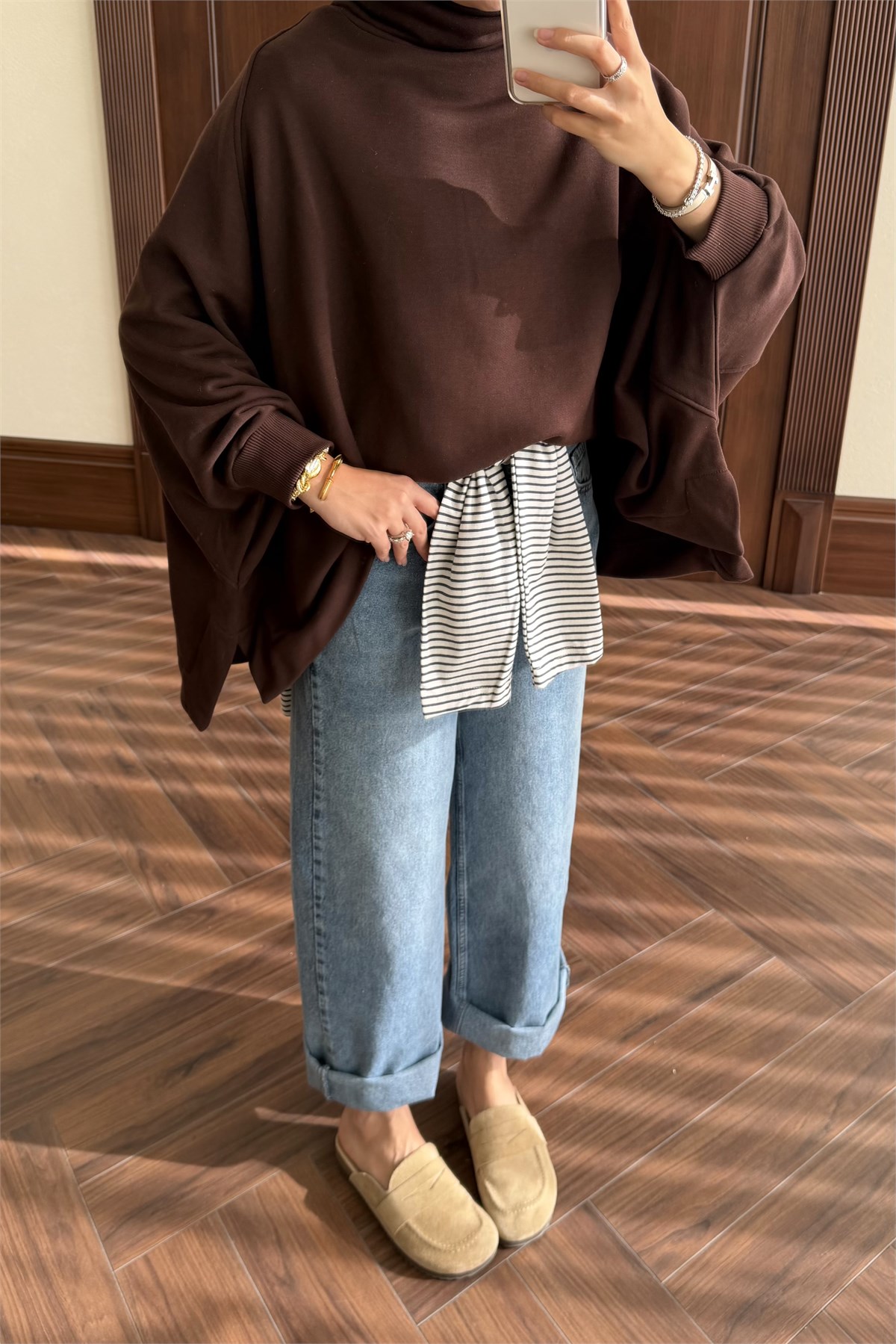 Yarasa Kol Sweat - KAHVE