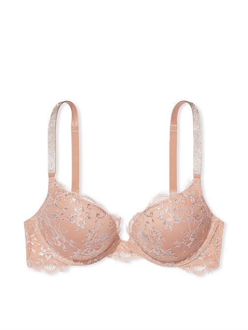 Dream Angels Allure Parlak Dantel ve Işıltılı Askılı Push-Up Sütyen