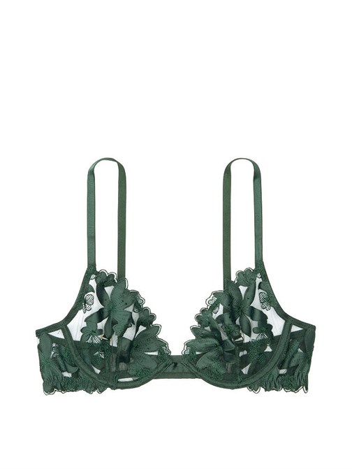 Luxe Lingerie Dolgusuz Çiçekli Nakışlı Demi Sütyen