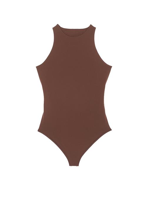 Base Dik Yaka Esnek Bodysuit