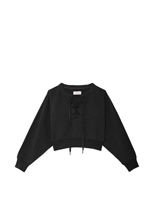 Bisiklet Yaka Bağlama Detaylı Pamuklu Sweatshirt