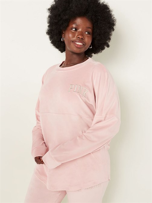 Bisiklet Yaka Kadife Sweatshirt