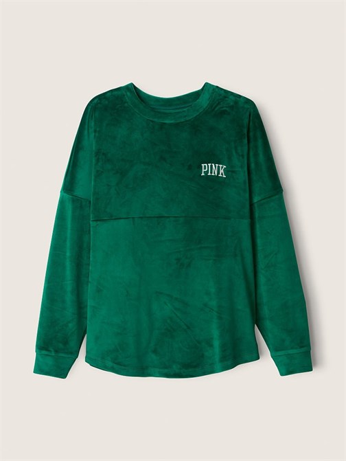 BİSİKLET YAKA KADİFE SWEATSHIRT
